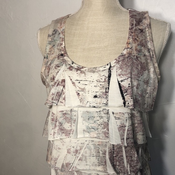 Cold water Creek Small 6-8  Ruffles all around Shirt Looks like Aspen Trees - Picture 3 of 9